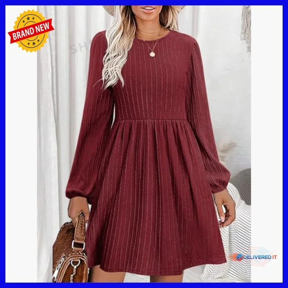 womens sweater dress knee length A Line New / Custom-made Aloohaidyvio Round Neck Knit Long karuna